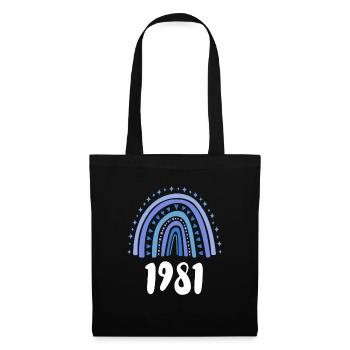 Blue Rainbow Year of birth born 1981 - Tote Bag - black - Front