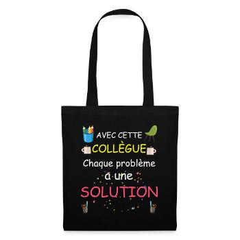 Collègue Femme Humour Partenaire De Travail - Sac en tissu - noir - Devant