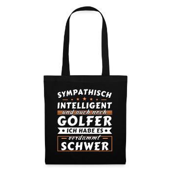 Sympathisch und intelligent - Golfer Edition - Stoffbeutel - Schwarz - Vorne