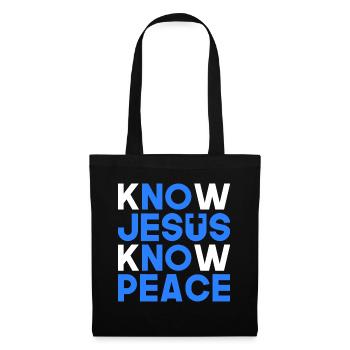 Connaître Jésus connaît la paix cadeau chrétien - Sac en tissu - noir - Devant