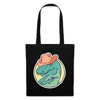 Dinosaure T-Rex - Sac en tissu - noir - Devant