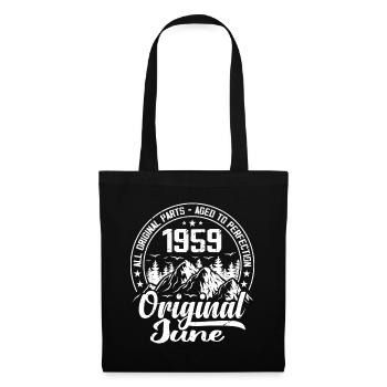 juin 1958 Original : 66 Ans Cadeau d'Anniversaire - Sac en tissu - noir - Devant