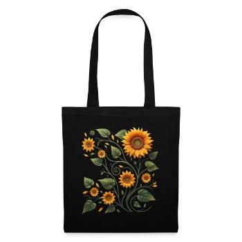 Sunflower Vine Sunflower Sunflower Bouquet - Tote Bag - black - Front