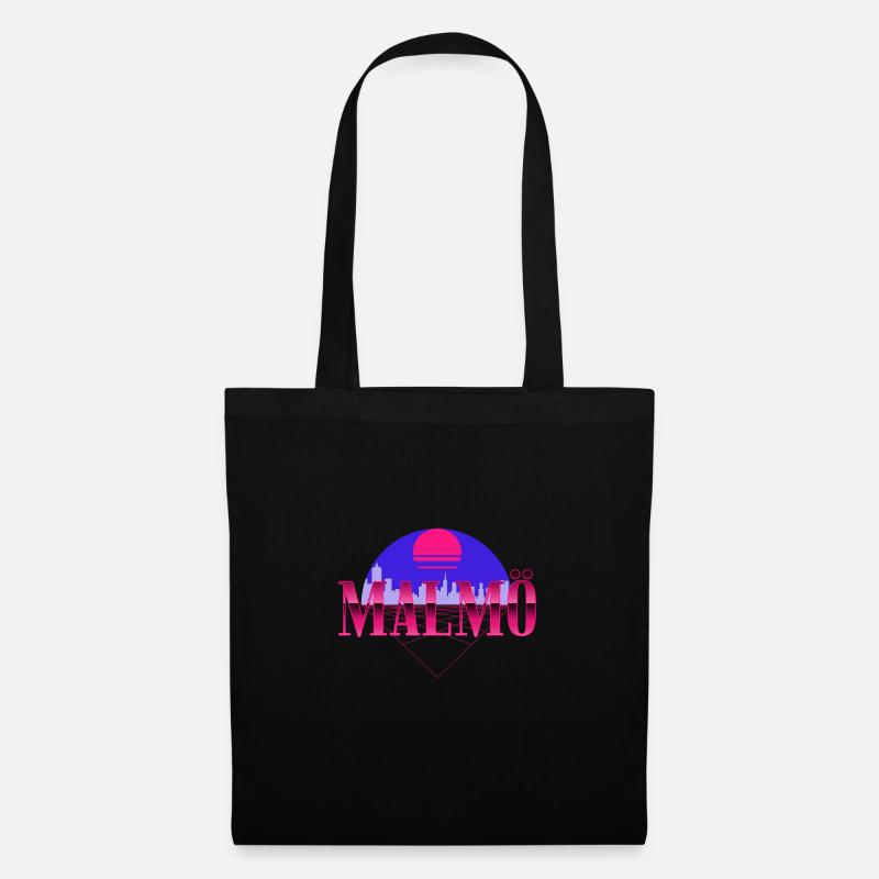 Malmö Retro 80s Gava - Tote Bag - black