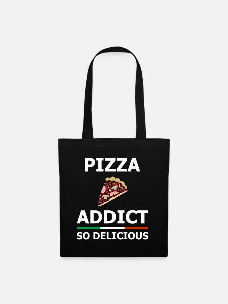 Pizza Addict Pizza Fan Fast Food - Stoffbeutel - Schwarz