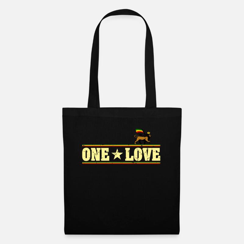 One Love Reggae Lion - Stoffbeutel - Schwarz