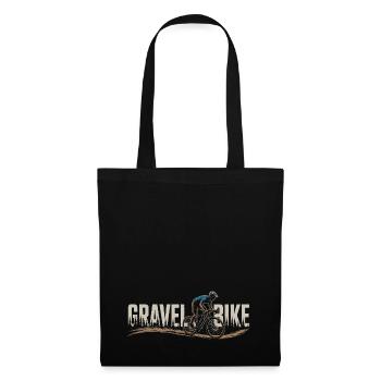 Gravel-Bike Abenteuer – Tour durch Wald und Natur - Stoffbeutel - Schwarz - Vorne