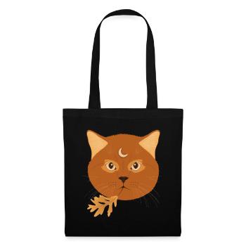 Chat d’automne - Sac en tissu - noir - Devant