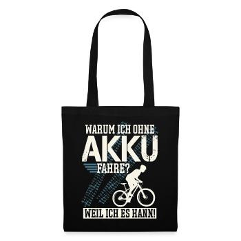 MTB Mountainbike Mountainbiker Spruch - Stoffbeutel - Schwarz - Vorne