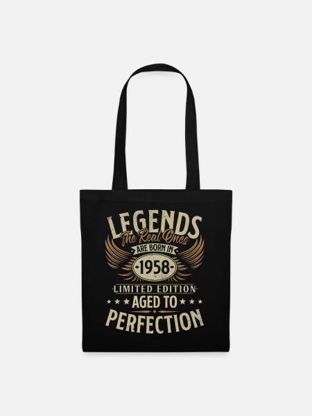 1958 Jahrgang geboren Legenden Geburtstag Geschenk - Stoffbeutel - Schwarz