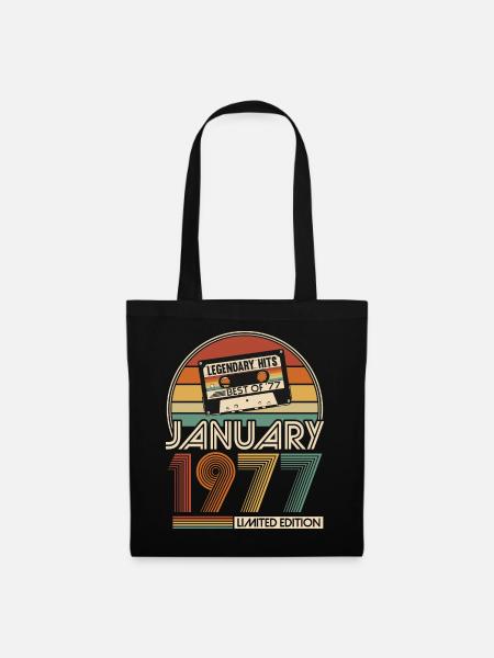 1977 Vintage Jahrgang Geburtstag Retro Geschenk - Stoffbeutel - Schwarz