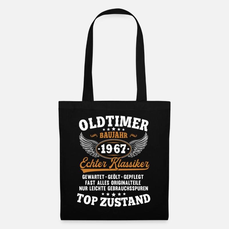 Oldtimer Baujahr 1967 Jahrgang Geburtstag Geschenk - Stoffbeutel - Schwarz