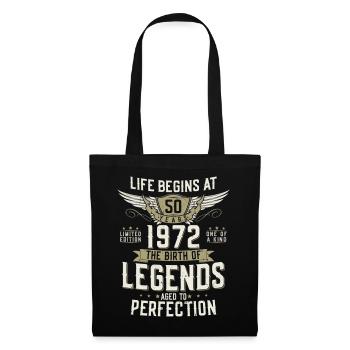 50th birthday born in 1972 vintage legends - Tote Bag - black - Front