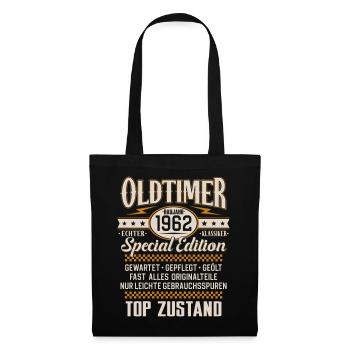 Oldtimer Baujahr Jahrgang 1962 Geburtstag - Stoffbeutel - Schwarz - Vorne