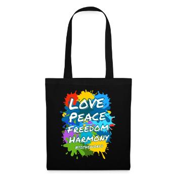 Love peace freedom and harmony to the world - Stoffbeutel - Schwarz - Vorne