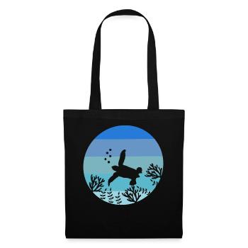 Ocean Animal Sea Creature Gift Tortue Rétro - Sac en tissu - noir - Devant