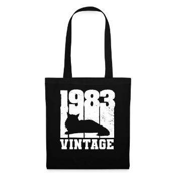 1983 Vintage Cat Maine Coon White - Tote Bag - black - Front