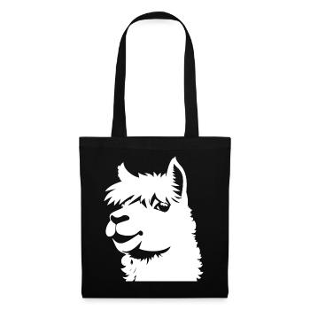 Drôle de Lama Silhouette Effronté Amusant Lamas - Sac en tissu - noir - Devant