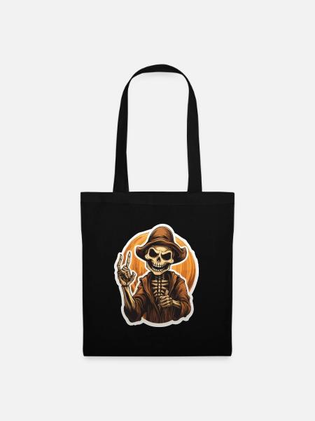 "Creepy Command: Halloween's Skeleton Sentinel - Stoffbeutel - Schwarz