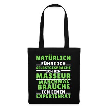 Ich führe Selbstgespräche - Masseur Edition - Stoffbeutel - Schwarz - Vorne