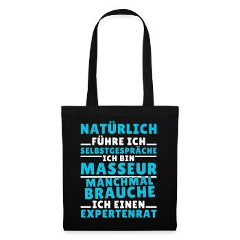 Ich führe Selbstgespräche - Masseur Edition - Stoffbeutel - Schwarz - Vorne