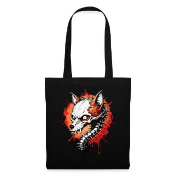Fox Skull // Totenkopf Fuchs // Reineke FS0009 - Stoffbeutel - Schwarz - Vorne