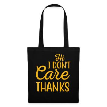 Salut je m’en fiche merci sarcastique nouveauté drôle - Sac en tissu - noir - Devant