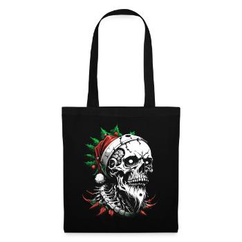 Santa Skull // Skull Santa Claus FS0037 - Tote Bag - black - Front