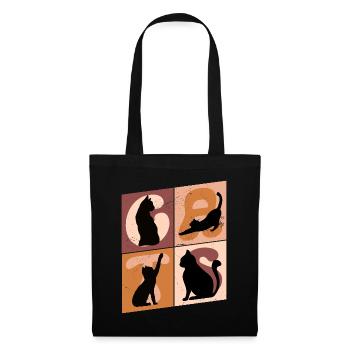 Chaton Chaton Chaton Kitty Silhouette Art - Sac en tissu - noir - Devant