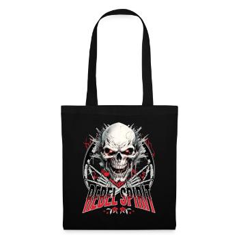 crâne crâne squelette moto motard gang - Sac en tissu - noir - Devant