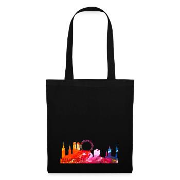 Munich, München Skyline, Bayern, Deutschland - Stoffbeutel - Schwarz - Vorne