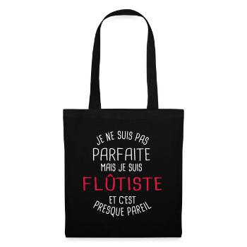 Pas parfaite mais flûtiste - Sac en tissu - noir - Devant