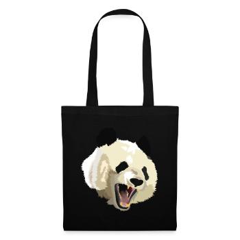 Tête de panda - Sac en tissu - noir - Devant