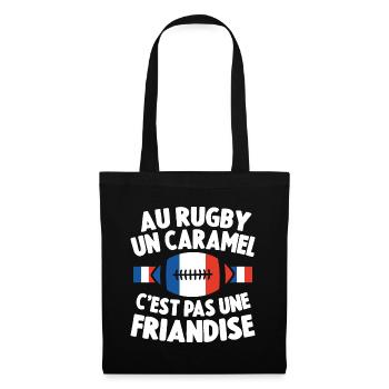 Au Rugby Un Caramel C'est Pas Une Friandise Cadeau - Sac en tissu - noir - Devant