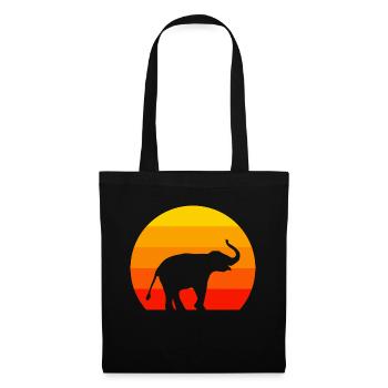 Zoo Amoureux des animaux Afrique Animal Rétro Éléphant - Sac en tissu - noir - Devant