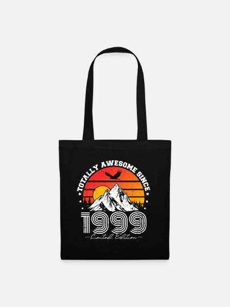Jahrgang 1999 Vintage Retro Geburtstag Geschenk - Stoffbeutel - Schwarz