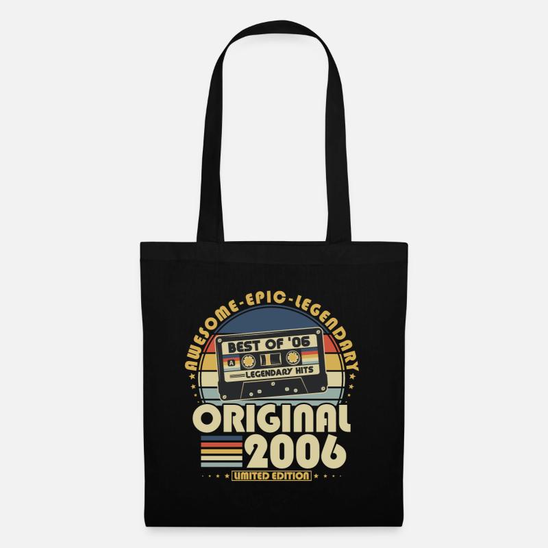 2006 Jahrgang Geburtstag Retro Vintage Geschenk - Stoffbeutel - Schwarz
