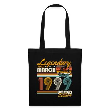 Légendaire depuis mars 1999 Vintage Birthday - Sac en tissu - noir - Devant