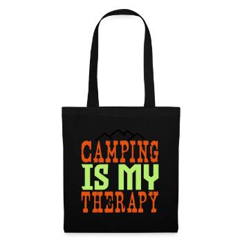 Le camping est ma thérapie - Sac en tissu - noir - Devant