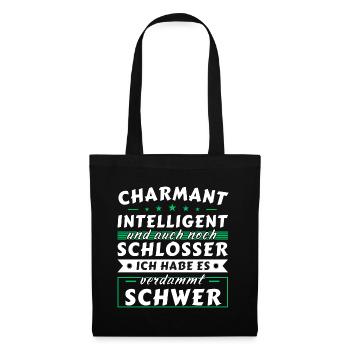 Charmant und intelligent - Schlosser Edition - Stoffbeutel - Schwarz - Vorne