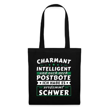 Charmant und intelligent - Postbote Edition - Stoffbeutel - Schwarz - Vorne