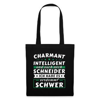 Charmant und intelligent - Schneider Edition - Stoffbeutel - Schwarz - Vorne