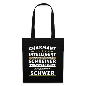 Charmant und intelligent - Schreiner Edition - Stoffbeutel - Schwarz - Vorne