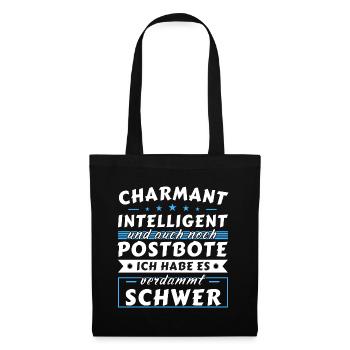 Charmant und intelligent - Postbote Edition - Stoffbeutel - Schwarz - Vorne