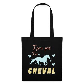 Je Peux Pas J ai Cheval - Amoureux des Chevaux - Sac en tissu - noir - Devant