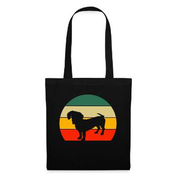 Teckel rétro - Sac en tissu - noir - Devant