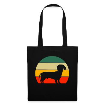 Haustierbesitzer Hunde Geschenk Retro Dackel - Stoffbeutel - Schwarz - Vorne