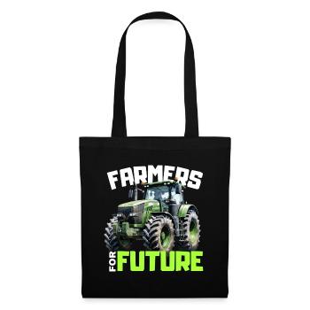 Bauern Demo Proteste 2024 Spruch Farmers for Futur - Stoffbeutel - Schwarz - Vorne