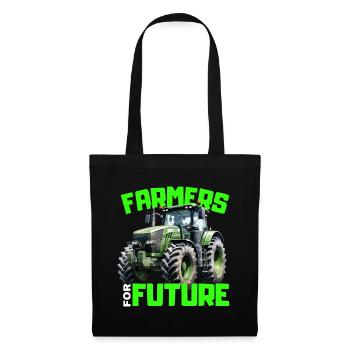 Bauern Demo Proteste 2024 Spruch Farmers for Futur - Stoffbeutel - Schwarz - Vorne