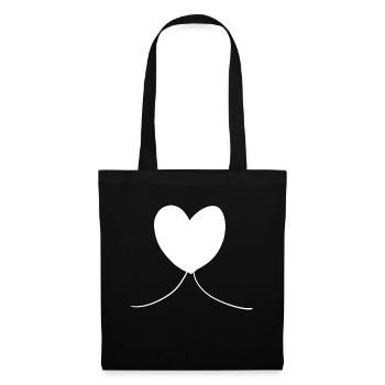 Herz symbol Liebe form - Stoffbeutel - Schwarz - Vorne